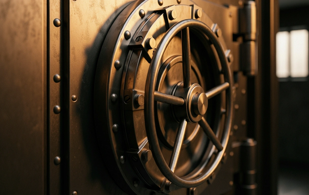 Secure banking vault representing asset protection