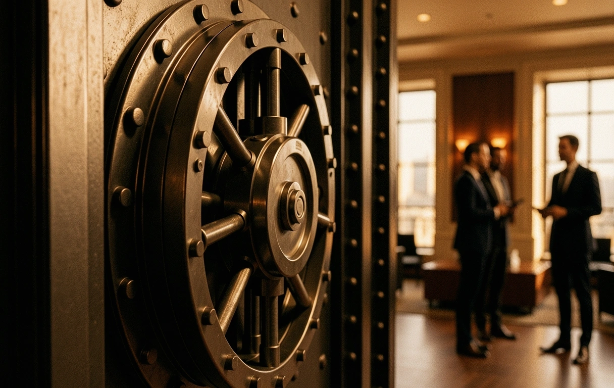 Banking security vault mechanism